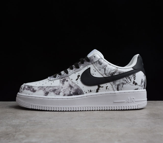 Nk Air Force 1 07 Low AF1 空军一号 低帮复古休闲板鞋 水墨 中国风仙鹤 货号 CW2288-111 仙气满满 走路带风 官方同步ID