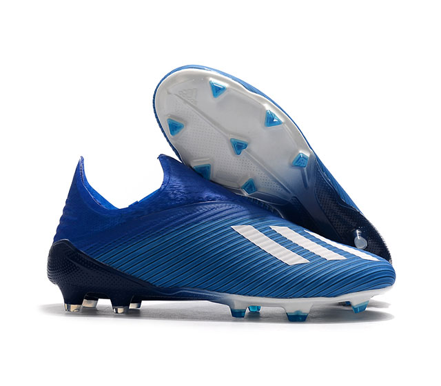 阿迪达斯X19 针织防水兰银配色彩色电镀FG足球鞋adidas X 19 FG 35-45