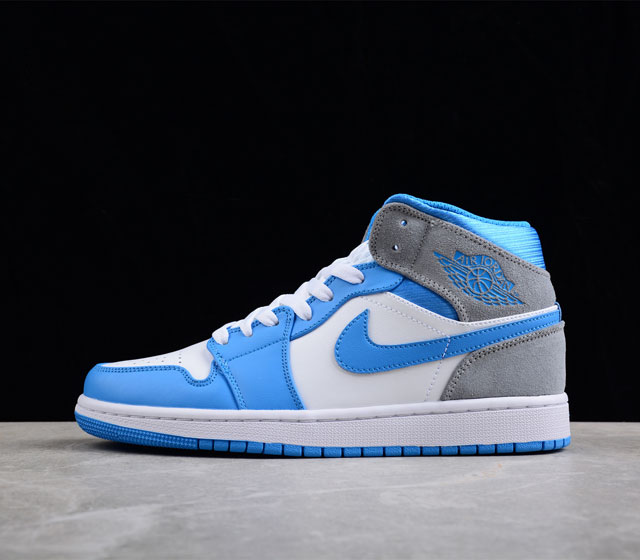 Air Jordan 1 Mid University Blue AJ1 乔1灰北卡配色 中邦篮球鞋 DX9276-100 尺码 36 36.5 37.5 3