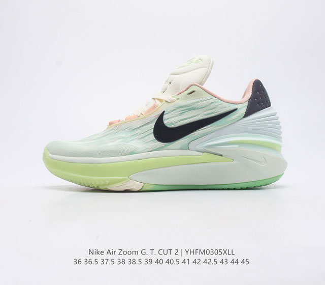 耐克 Nike Air Zoom GT Cut 2 二代缓震实战篮球鞋鞋身整体延续了初代GT Cut的流线造型 鞋面以特殊的半透明网状材质设计 整体颜值一如既