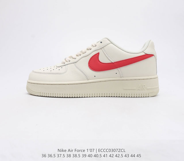 公司级耐克Air Force 1 AF1 Low 空军一号低帮板鞋系列 校园奶白红 内置全掌solo气垫 货号 315123 126 码数 36 36.5 3