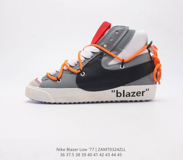 耐克 Nike Blazer Mid 77 Jumbo 男女士运动鞋 抓地板鞋革新重塑经典街头人气鞋款 采用人气传统外观 巧搭大号耐克勾勾设计和宽大鞋带 柔软