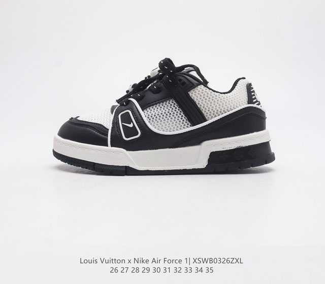 路易威登 儿童运动鞋 Louis Vuitton LV 空军一号板鞋 时尚运动鞋 潮男女童鞋 舒适防滑底和百搭性霸屏整个时尚娱乐圈 细节调整完美主义 鞋面采用