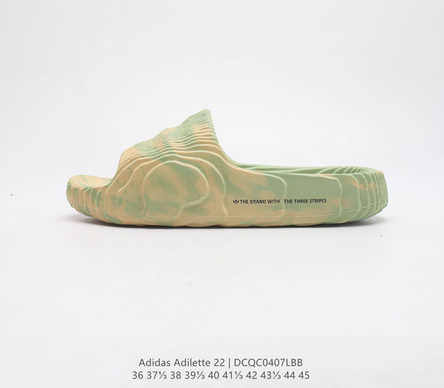 夏季新品 阿迪达斯Adidas Original Adilette 22 Slide 莱特22代系列 山脊造型椰子风沙滩涉水百搭运动穿搭拖鞋ADILETTE 2