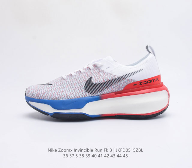 耐克 Nike Zoom X Invincible Run Fk 3 马拉松机能风格运动鞋 鞋款搭载柔软泡绵 在运动中为你塑就缓震脚感 设计灵感源自日常跑步者