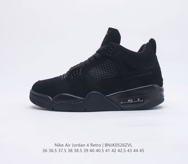 耐克 乔丹Nike Air JordanAJ4代复古休闲运动文化篮球鞋 秉承轻量化的速度型篮球鞋设计思想完成设计 降低重量的同时提升舒适度 中底延续前作使用了