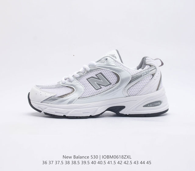 New Balance MR530系列复古老爹风网布跑步休闲运动鞋 #采用优质纤维革 透气网眼布材质材质 货号 MR530A D尺码 36 3