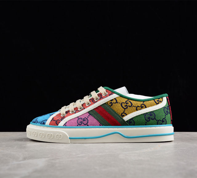 纯原级 Gucci Tennis 1977 Print Sneaker 古驰帆布印花复古休闲运动板鞋 独家定制 全身20几个细节点全部做到一致还原 吊打市