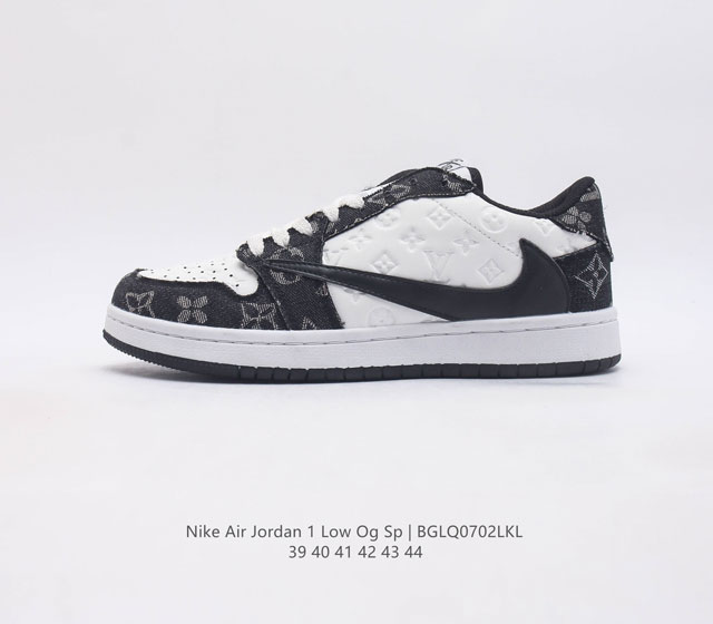 当红嘻哈歌手特拉维斯 斯科特联乘路易威登louis Vuitton X Travis Scott X Nike Air Jordan 1 Low Og Spda