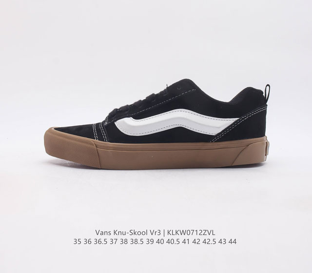 万斯 Vans Knu-Skool Vr3 Lx 面包鞋 坎普尔 茱利安系列低帮复古硫化休闲运动板鞋 肥胖版大logo 海盐芝士蓝 要说整个2023年最