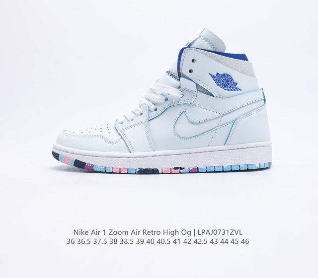 耐克 Nike Air 1 zoom air Retro 1 High OG 乔丹一代 AJ 1代 高帮篮球鞋复刻运动鞋 皮面高帮板鞋的设计灵感源自运动夹克，