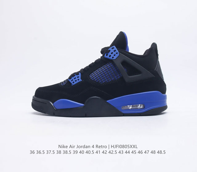 Air Jordan 4 Retro AJ4 乔丹4代 aj4 乔4 赛车蓝 乔丹篮球鞋系列 以白色鞋身辅以水泥红和黑色装扮 鞋舌上经典的 4 代 Jumpma