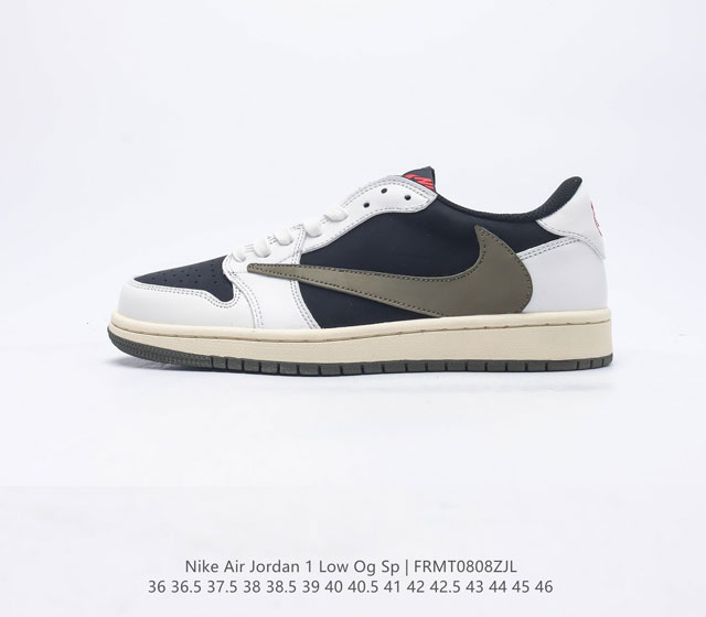 耐克运动鞋 NIKE Air Jordan 1 Low OG Sp 倒勾 低帮篮球鞋 AJ1 乔丹1代 aj1 乔1 反向脚趾复古运动鞋 亮点之处在于鞋侧的倒置