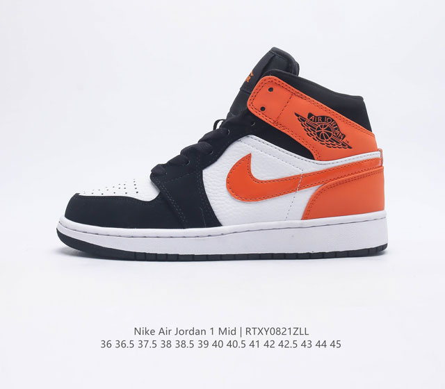 福利特价 耐克 NIKE AIR JORDAN 1 MID 男女子篮球鞋时尚轻盈板鞋AJ1乔1运动鞋 乔丹一代 高帮复古休闲篮球鞋 AIR JORDAN 1