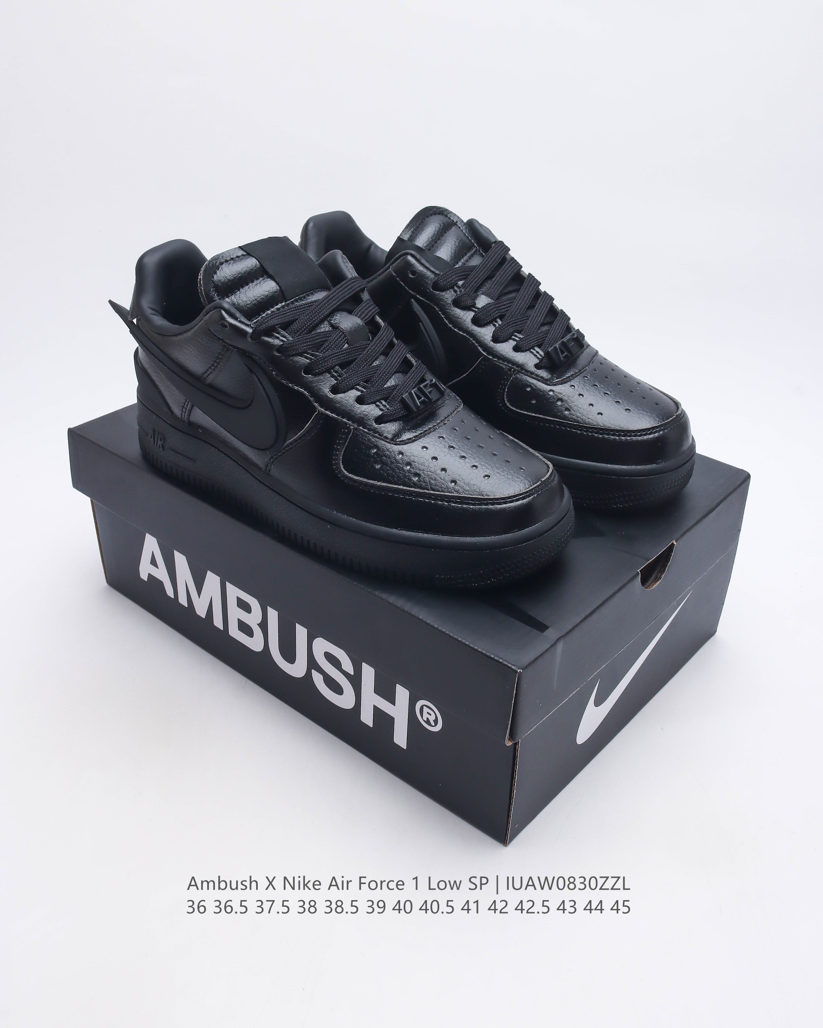 耐克 空军一号 Af1 低帮休闲板鞋 Ambush X Nk Air Force 1'07 Low Sp 空军一号联名 标志性的swoosh延伸至鞋跟之外 鞋舌