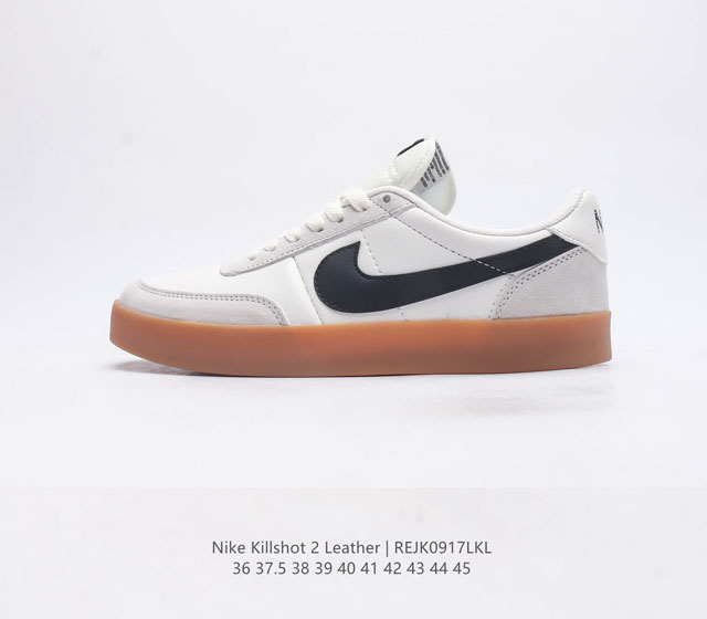 耐克板鞋 生胶米白 复古板鞋j Crew X Nike 联名 Killshot Ii Leather 男女休闲复古运动鞋 采用米白色皮革制作鞋身 大号swoos