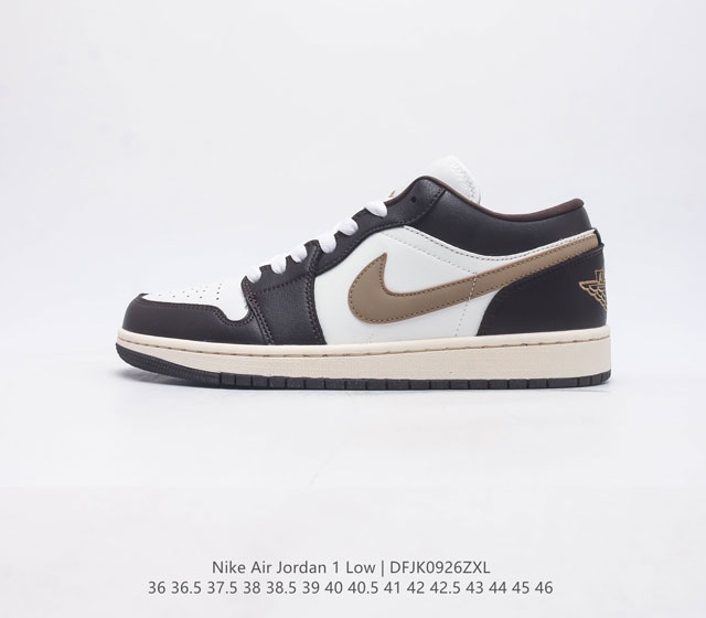 耐克 乔丹air Jordan 1 Low Aj1 乔1 低帮复古文化休闲运动篮球鞋 从1985 年面世的元年款汲取设计灵感 采用简洁大方的经典外观 熟悉中带一