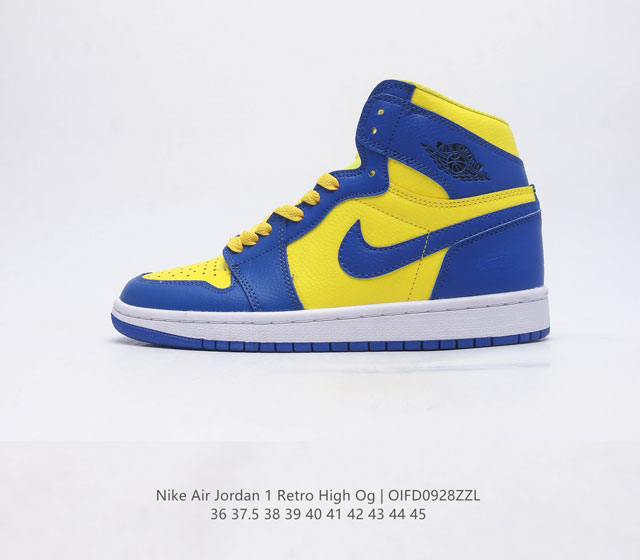 耐克 Nike Air Jordan 1 Retro High Og 乔丹一代篮球鞋复刻运动鞋 皮面高帮板鞋的设计灵感源自运动夹克 带你重温入选球队时刻 采用经