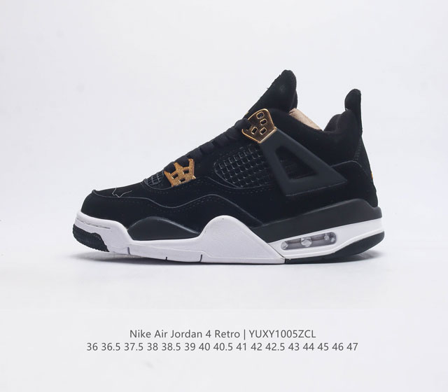 二层皮 真标 耐克 Nike Air Jordan 4 Retro Og迈克尔 乔丹aj4代中帮复古休闲运动文化篮球鞋 秉承轻量化的速度型篮球鞋设计思想完成设计