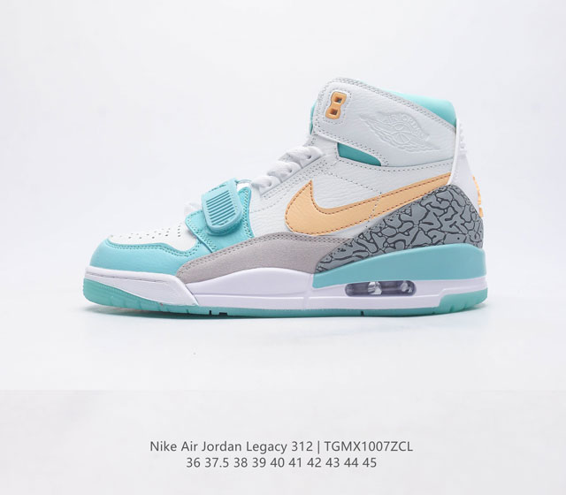 耐克 乔丹 Air Jordan Legacy 312 高帮aj 312 有着交错结合的设计 它的名字就展现出它所包含的鞋款元素 312 分别对应了 Air J