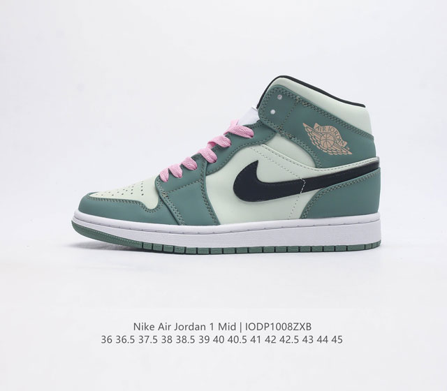 头层皮 耐克 Nike Air Jordan 1 Mid 男女子篮球鞋时尚轻盈板鞋aj1乔1运动鞋 乔丹一代 高帮复古休闲篮球鞋 Air Jordan 1 Mi