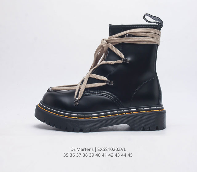 著名工鞋品牌-马汀博士dr Martens 1472 Smooth Leather Platform系列高帮英伦骑士朋克复古机车松糕厚底粗跟增高马丁靴 货号