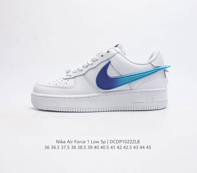 耐克 空军一号 Af1 低帮休闲板鞋 Ambush X Nk Air Force 1 07 Low Sp 空军一号联名 标志性的swoosh延伸至鞋跟之外 鞋舌