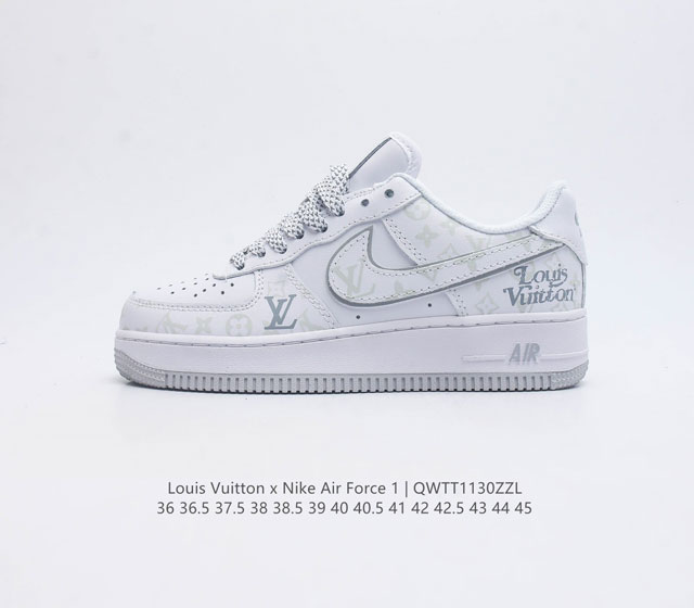 Louis Vuitton X Nike Air Force 1 Low 路易威登联名耐克 空军一号低帮百搭休闲运动板鞋 柔软 弹性十足的缓震性能和出色的中底设
