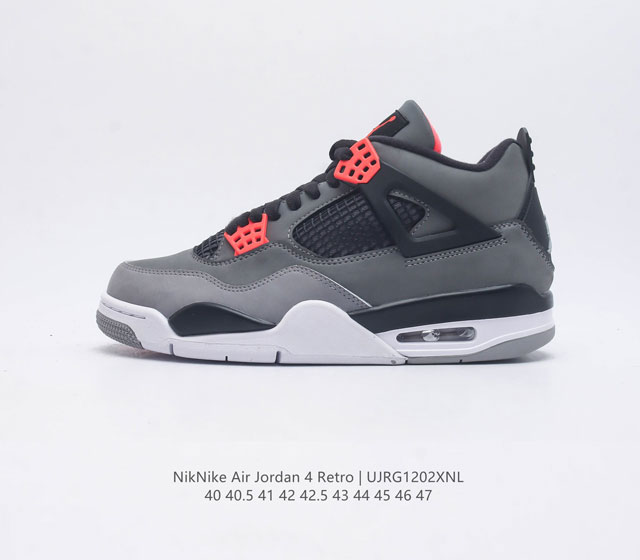 耐克 Nike Air Jordan 4 Retro Og迈克尔 乔丹aj4代乔4 中帮复古休闲运动文化篮球鞋 秉承轻量化的速度型篮球鞋设计思想完成设计 降低重