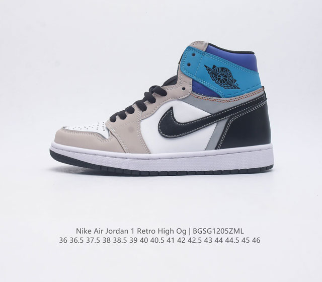 头层皮 耐克 男女鞋 Nike Air Jordan 1 Retro High Og 乔丹一代aj1 乔1 Aj1 篮球鞋复刻运动鞋 皮面高帮板鞋的设计灵感源自