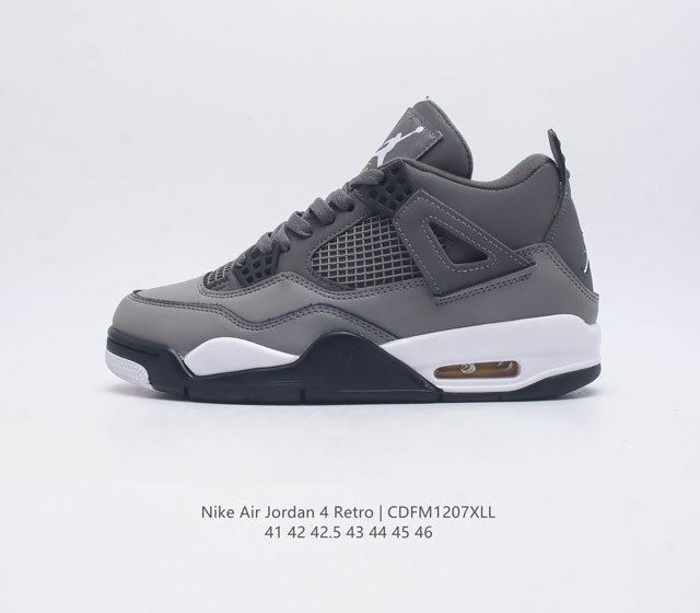 加绒 耐克 乔丹 男鞋 Nike Air Jordan 4 Aj4代复古休闲运动文化篮球鞋 秉承轻量化的速度型篮球鞋设计思想完成设计 降低重量的同时提升舒适度