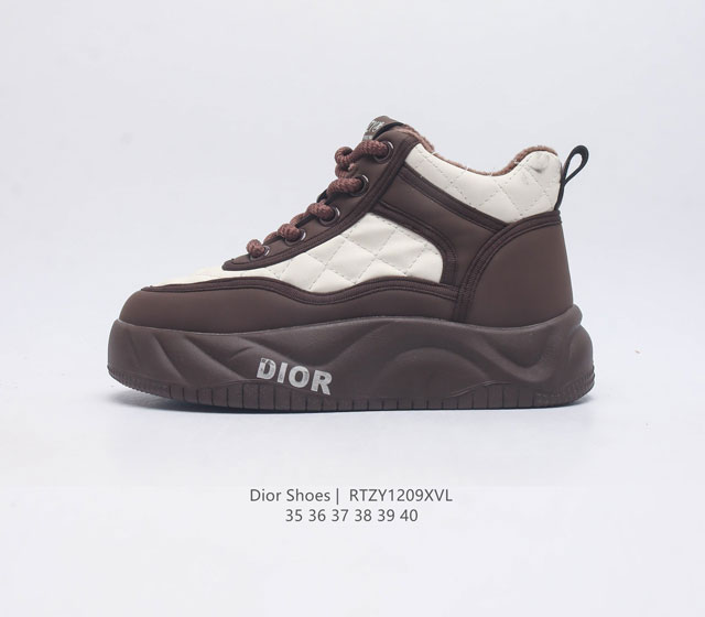 Dior Shoes 迪奥高奢品牌小白鞋 时尚板鞋 舒适脚感 厚底增高抗磨底 休闲百搭板鞋女士运动鞋 码数 35-40 编码 Rtzy1209Xvl