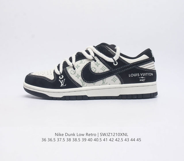 耐克 Nike Dunk Low Retro 运动鞋复古解构绑带板鞋 作为 80 年代经典篮球鞋款 起初专为硬木球场打造 后来成为席卷街头的时尚标杆 现以经典细