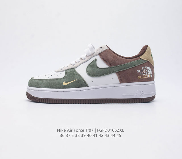 耐克 Nike Air Force 1 07 空军一号af1 低帮厚底增高百搭休闲运动板鞋 柔软 弹性十足的缓震性能和出色的中底设计 横跨复古与现代的外型结合