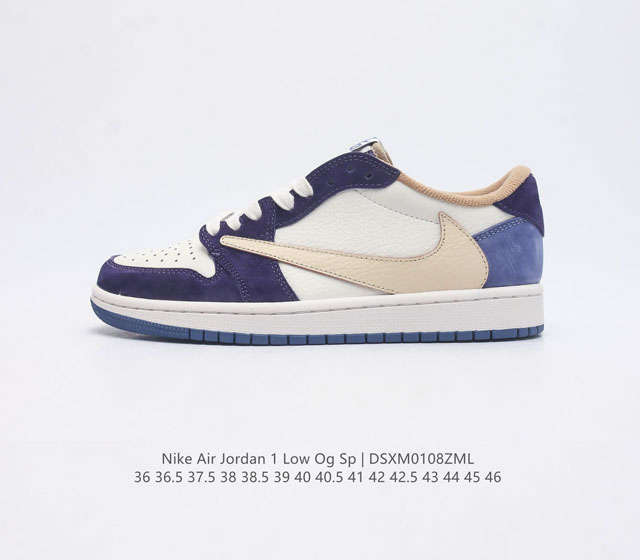 头层皮 耐克 Nike Air Jordan 1 Low Og Sp Military Blue Aj1乔1 倒勾 低帮篮球鞋 Aj1 乔丹1代 Aj1 乔1