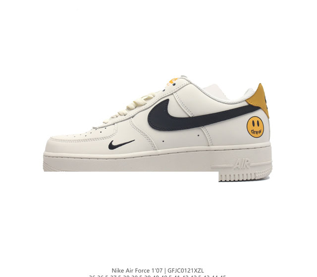 公司级 Af1耐克 Nike Air Force 1 07 Low 空军一号 2024年新款 笑脸印花 厚底增高百搭运动板鞋 原楦头原纸板 打造纯正空军版型 专