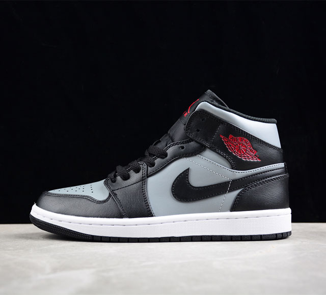 Cj版纯原 Air Jordan 1 Mid Aj1 乔1黑灰红 中帮文化休闲板鞋 554724-096 尺码 40 40 5 41 42 42 5 43 44