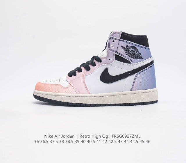 头层皮 耐克 Nike Air Jordan 1 Retro High Og 乔丹一代篮球鞋复刻运动鞋 皮面高帮板鞋的设计灵感源自运动夹克 带你重温入选球队时刻