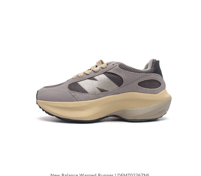 椰香扑鼻new Balance Warped Runner新款老爹鞋 厚底增高休闲复古运动跑步鞋 Beam大底提供足步弓支撑 解构皮革 用猪巴革拼接透气网眼 后