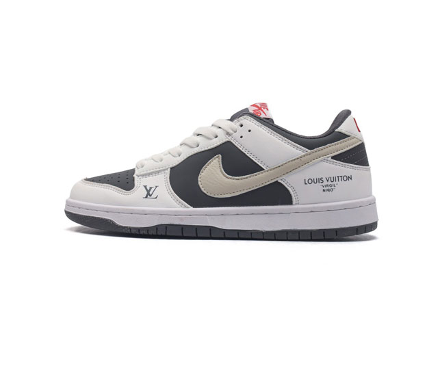 耐克 Nike Sb Dunk Low Pro X Lv 路易威登 联名 复古低帮休闲运动滑板板鞋 采用脚感柔软舒适zoomair气垫 有效吸收滑板等极限运动在