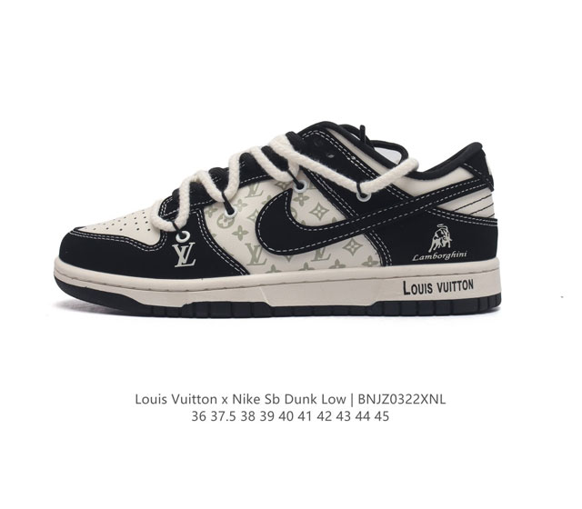 耐克 Nike Dunk Low Retro 运动鞋复古解构绑带板鞋 双鞋带 路易威登联名款 作为 80 年代经典篮球鞋款 起初专为硬木球场打造 后来成为席卷街