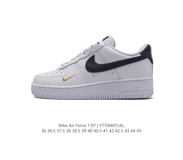 真二层皮 耐克 Nike Air Force 1 '07 Low 空军一号含气垫 低帮百搭厚底增高休闲运动板鞋 柔软 弹性十足的缓震性能和出色的中底设计 横跨复