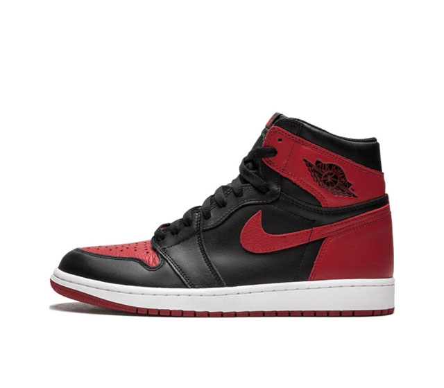 真二层耐克 Nike Air Jordan 1 Retro High Og 乔丹一代aj1 乔1 Aj1 高帮篮球鞋复刻运动鞋 皮面高帮板鞋的设计灵感源自运动夹