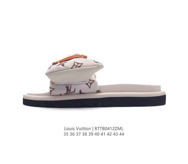 Lv 拖鞋系列 Louis Vuitton 沙滩休闲拖鞋 Louis Vuitton Lv 路易威登 潮流经典魔术贴一字拖鞋延续经典 上脚舒适性极好 鞋轻不跑脚
