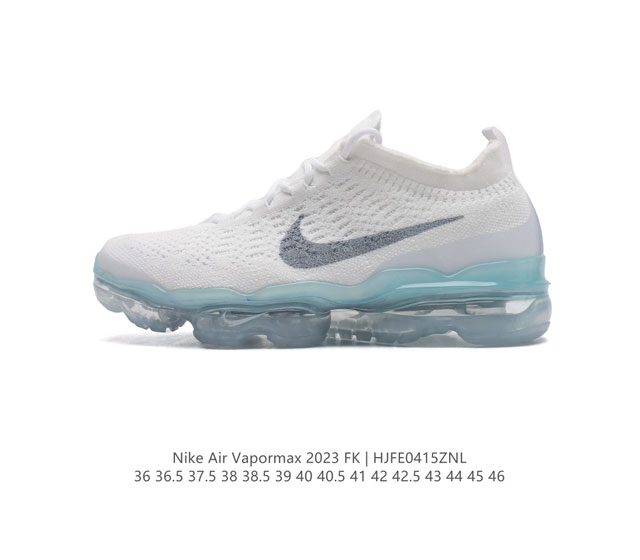 公司级 耐克 男女鞋 Nike Air Vapormax2023 Fk Flyknit 运动鞋全掌长气垫 缓震跑步鞋，打孔鞋垫透气出众 可抽出来详细查看 。弹性