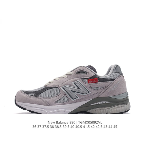 新百伦 New Balance Nb990 V3系列 高端美产990系列简约经典舒适百搭时尚复古休闲鞋缓震透气跑步鞋。该鞋款采用mcd Motion Contr