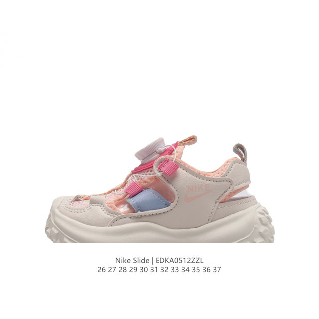 童鞋 耐克官网夏款最新配色 Nike 马卡龙童鞋解构拼接彩蛋半包头 扭扭扣 夏季韩版男童女童防滑增高软底透气两带运动凉鞋。 类型：儿童鞋 码数：26