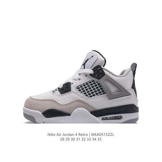 童鞋 耐克 Nike Air Jordan 4 Retro Og迈克尔 乔丹aj4代 Aj4 乔4 乔丹4代 中帮复古休闲运动文化篮球鞋儿童运动鞋。秉承轻量化的