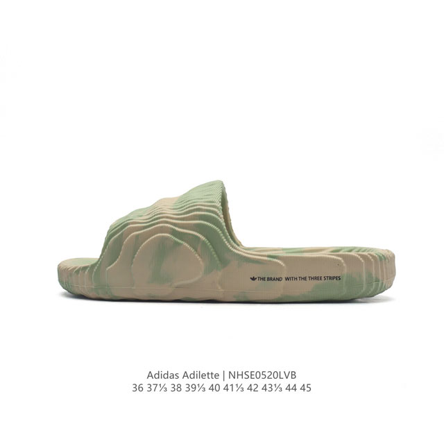 夏季新品，阿迪达斯adidas Original Adilette 22 Slide 莱特22代系列 山脊造型椰子风沙滩涉水百搭运动穿搭拖鞋adilette 2