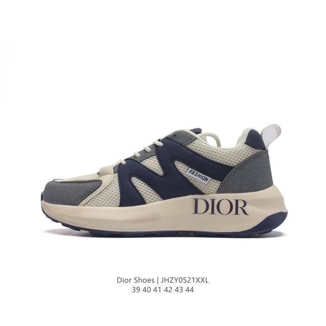 Dior 迪奥 高奢品牌 彰显高级气质 Dior 运动鞋低帮系列复古百搭休闲鞋时尚慢跑鞋厚底老爹鞋。 类型：男鞋 码数：39-44 编码：Jhzy0521